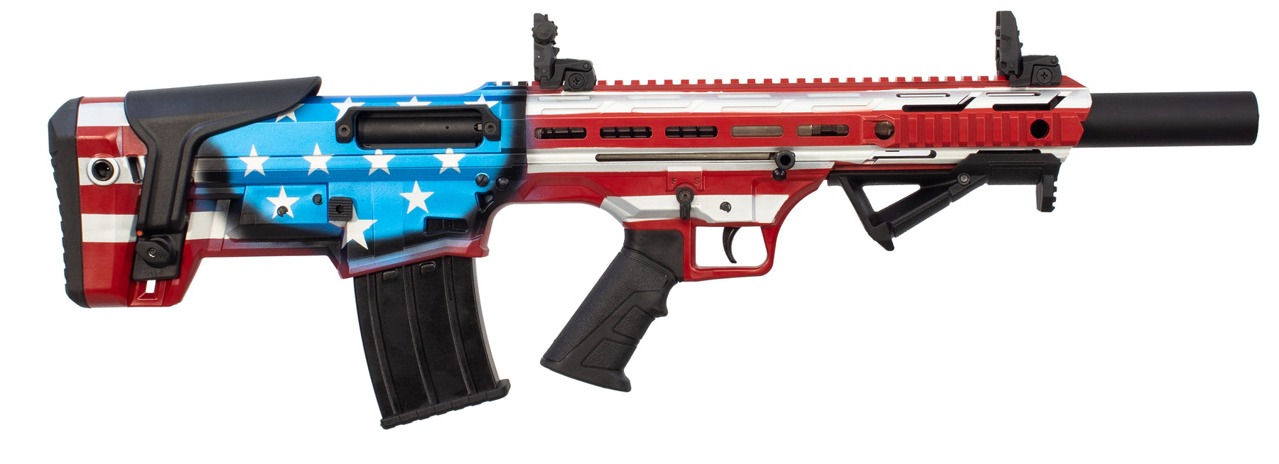 Sipahi BS12 Custom Flag American Flag Heavy Duty Bullpup Shotgun | 18" Barrel 12 Gauge