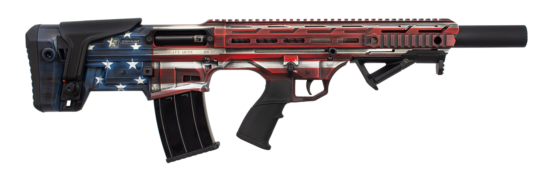 Sipahi BS12 American Flag Heavy Duty Bullpup Shotgun | 18" Barrel 12 Gauge