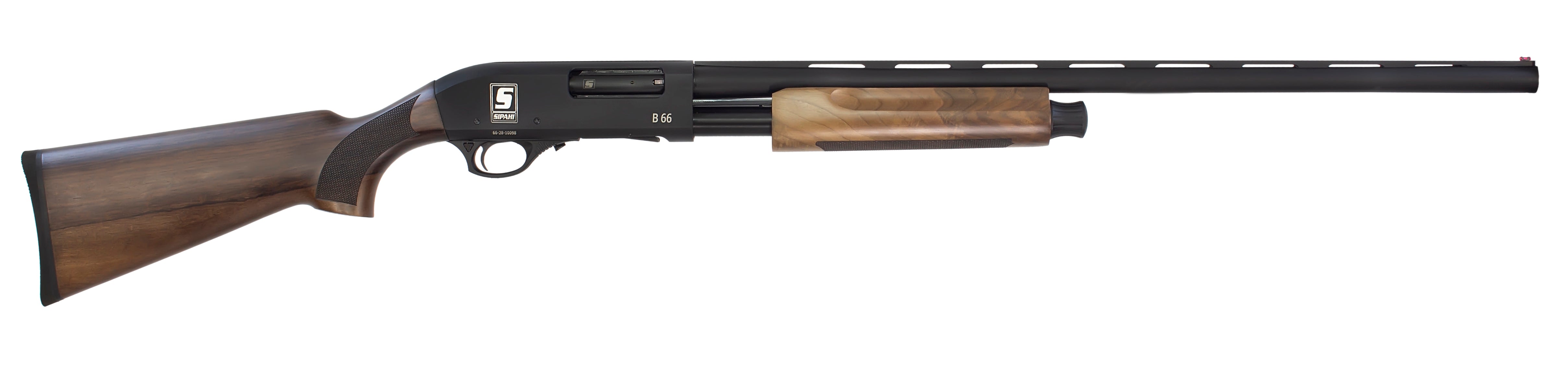 Sipahi B66 Wood 28"  Walnut Long Pump Action Shotgun |  12 Gauge